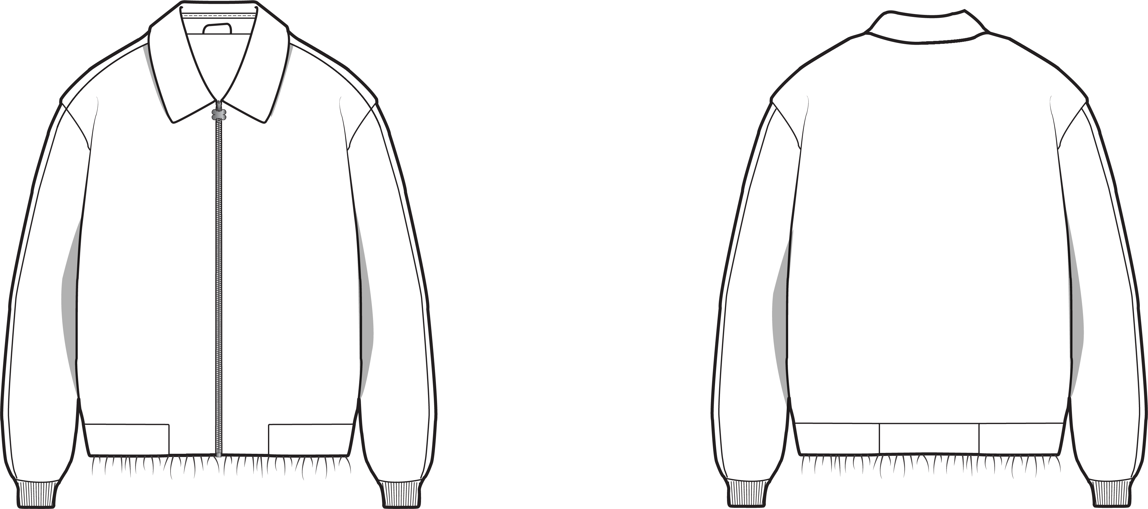 Bomber jacket flat sketch